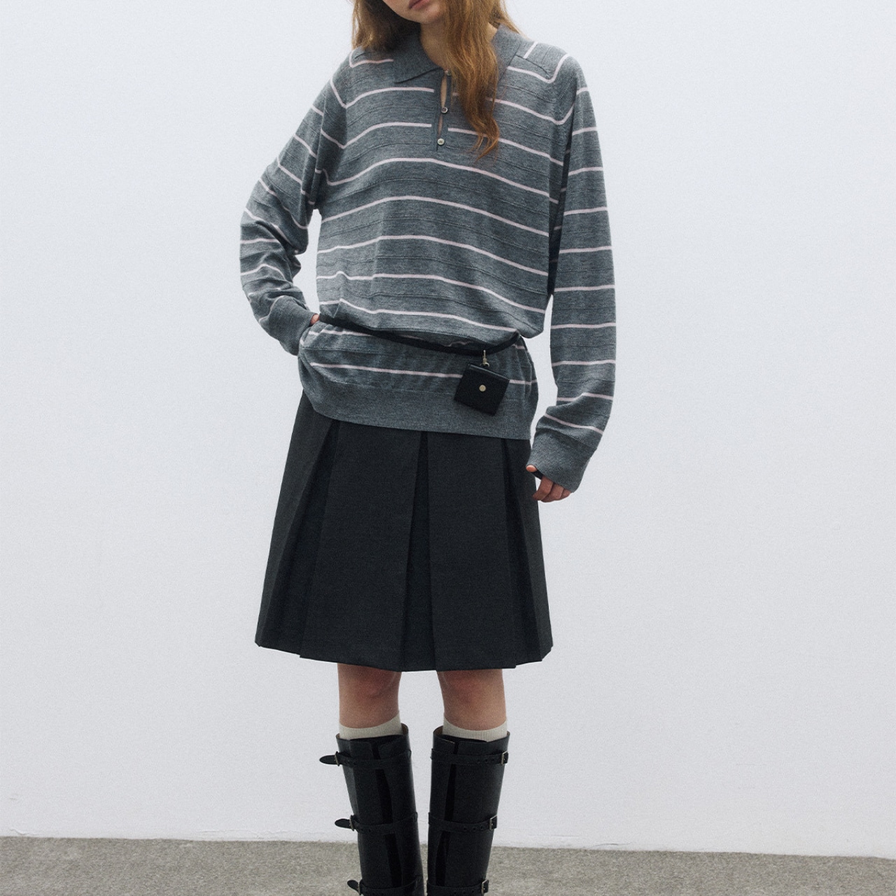 Striped Relaxed Knit Top T3670