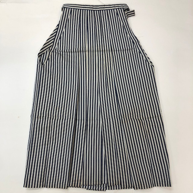 袴 行灯袴 男袴 紐下丈90cm  L-2L size 男性用袴 成人式袴 黒 青 グレー 縞 中古 6350