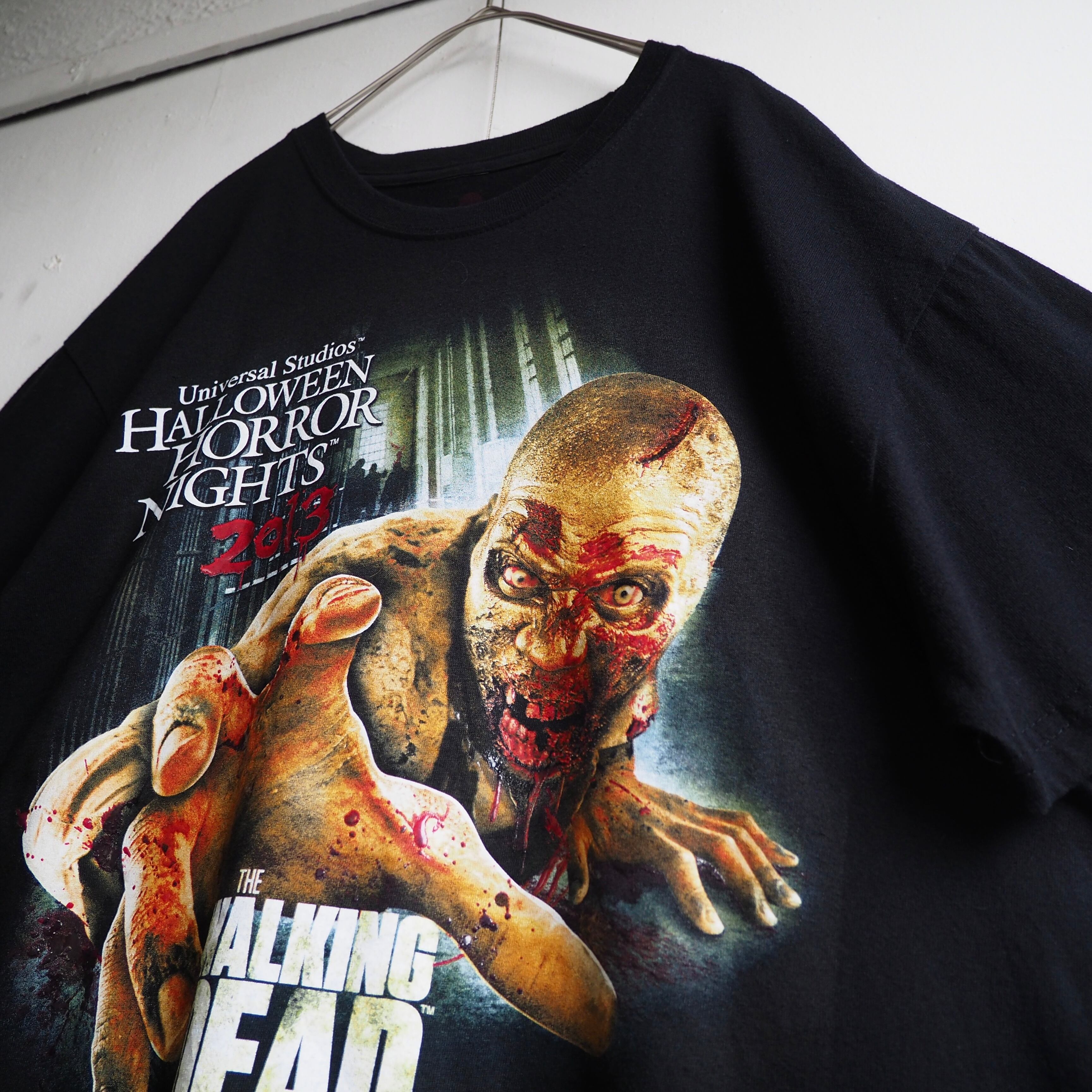 ” THE WALKING DEAD ” Blood paste graphic printed Black loose Tee