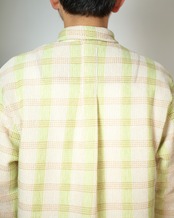 MAYKAM - SHEERCHECK KNIT SHIRT : beige
