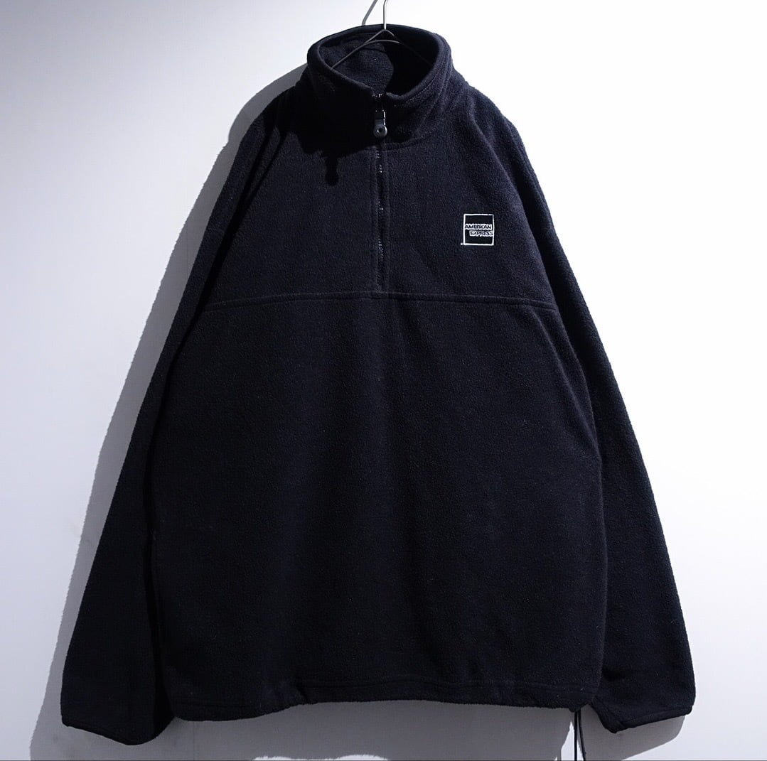 "AMERICAN EXPRESS" Black Logo Design Half-Zip Fleece