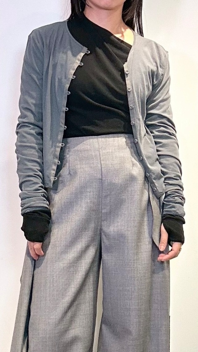 【先行受注2026 MAIN COLLECTION】SHEER JERSEY CARDOIGAN / CHACOAL