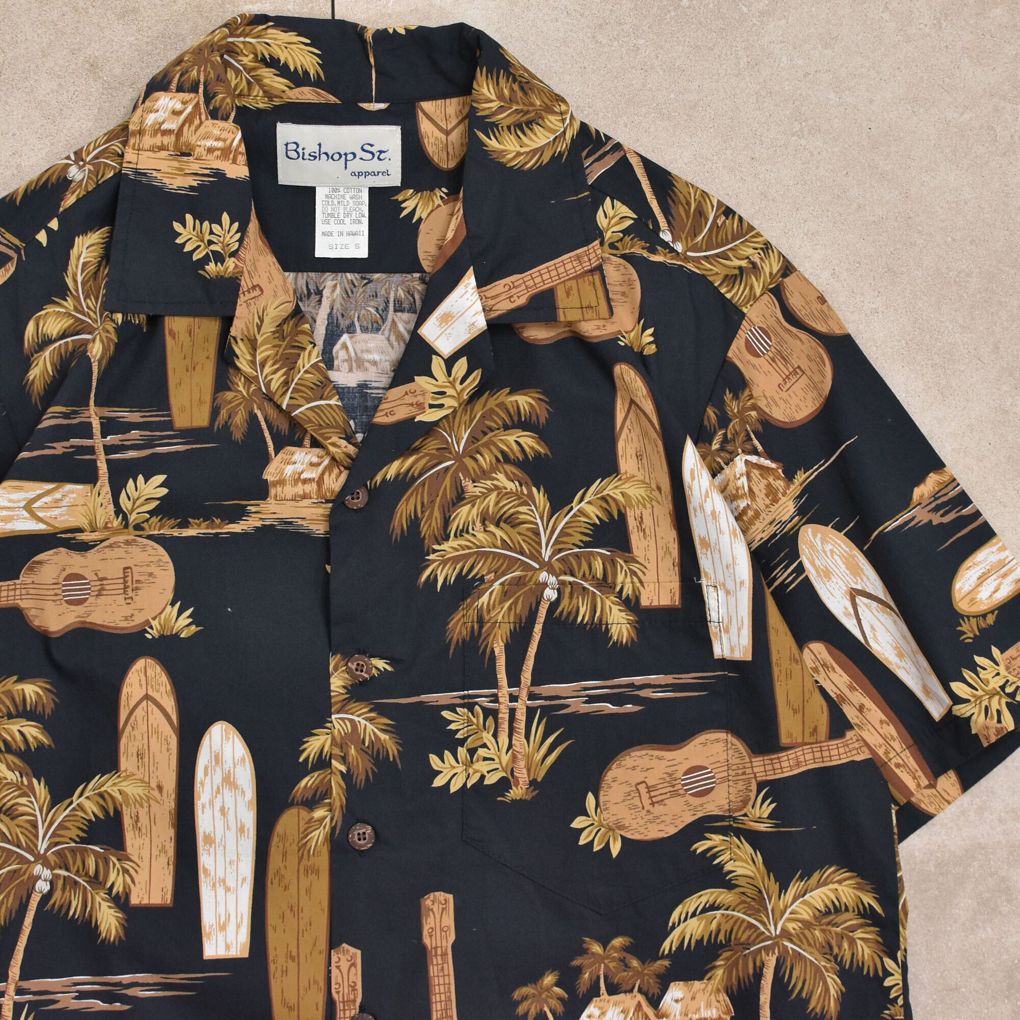 90s~ Hawaii Bishop St allover pattern aloha shirt