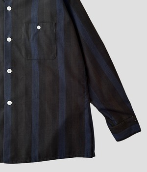 -Golden Arrow- Vintage 60s L Opencollar Stripe Shirt made in USA