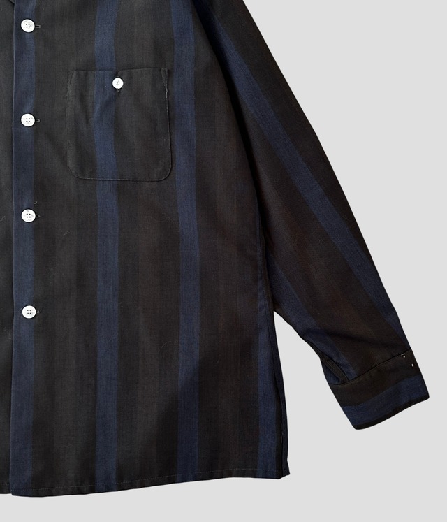 -Golden Arrow- Vintage 60s L Opencollar Stripe Shirt made in USA