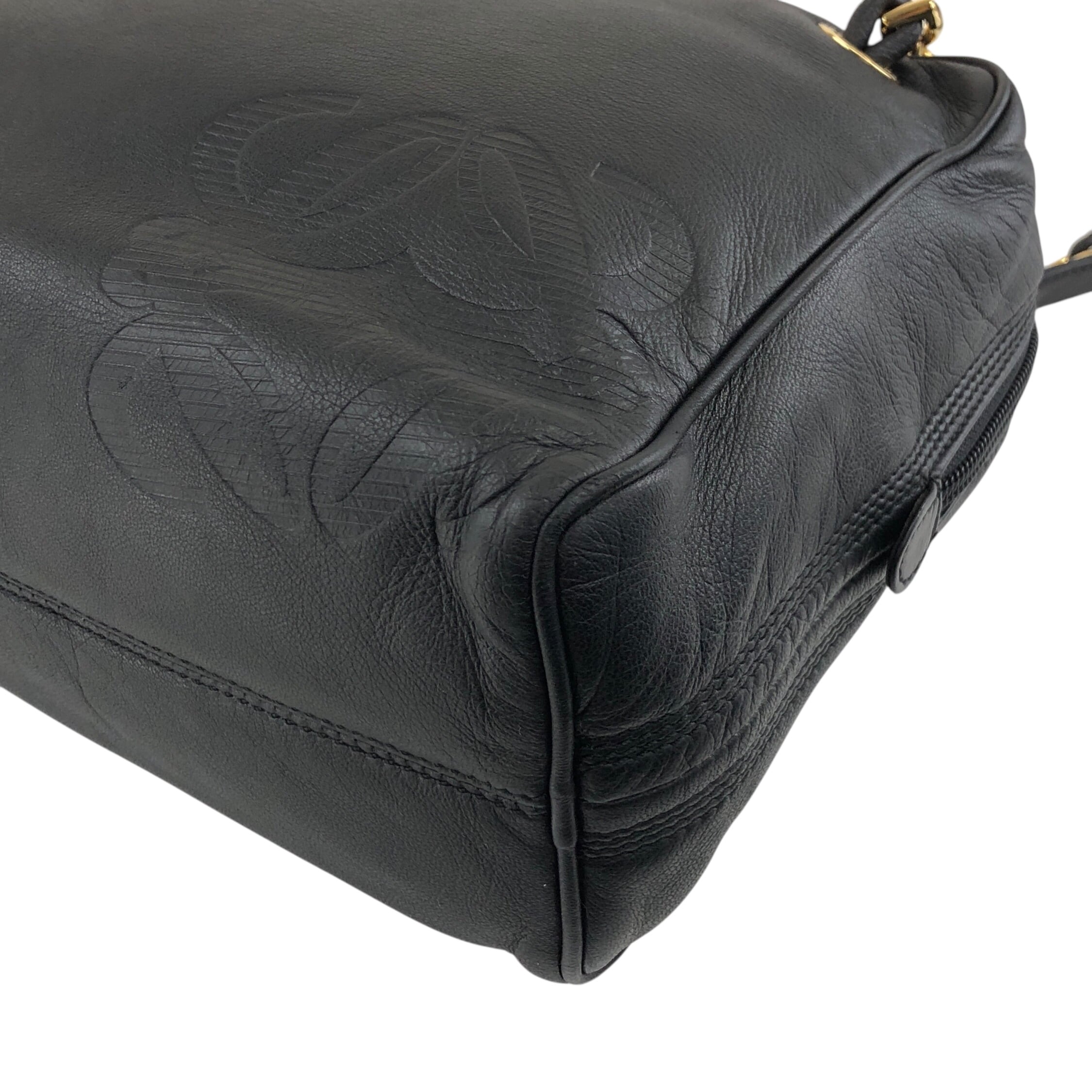 LOEWE ロエベ セミショルダーバッグ ブラック アナグラム ナッパレザー