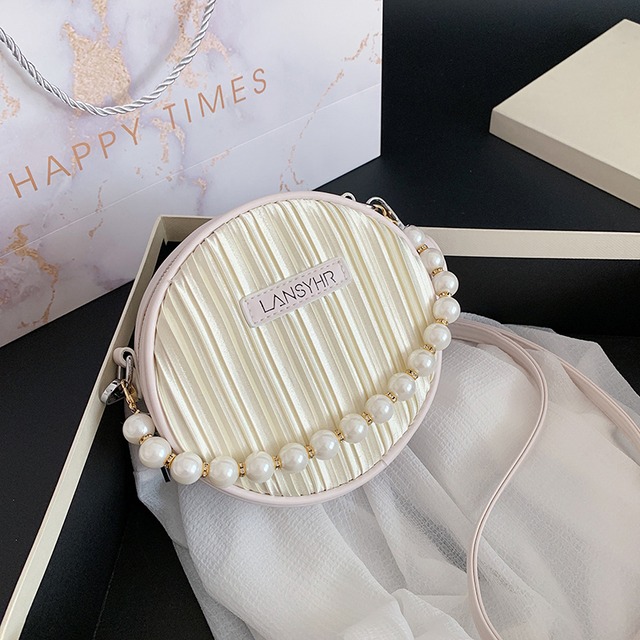 パールレディースバッグ2020ニューウェーブサマーポータブルワイルドメッセンジャーバッグins eignスタイルショルダースモールラウンドバッグ Tiancai_Wing_Bag5036265