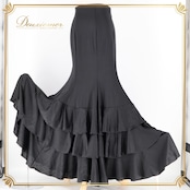 フラメンコ 衣装 ファルダ スカート 黒 無地 ハイウエスト ボランテ フリル ダンス prima boutique プリマブティック パーティ 発表会 レッスン 練習着 ブラック系 フリルスカート ダンス衣装 スカートファルダ ストレッチ素材 シンプル スタイリッシュ 大人女性用 ダンスレッスン 発表会用衣装 フラメンコスタイル おしゃれ 伸縮性
