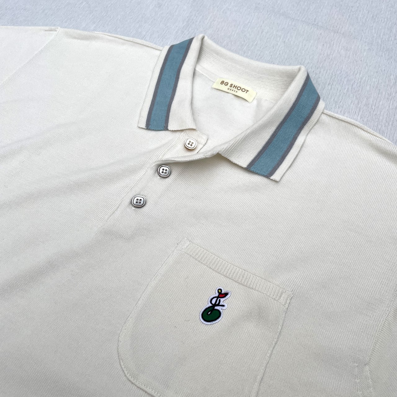 8G SHOOT SUVIN COTTON S/S KNIT POLO サイズL SUVIN COTTON S/S KNIT POLO -OFF WHITE- | 8G SHOOT WEBSTORE