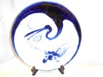 ベロ藍鶴亀皿 Blue &White porcelain plate  