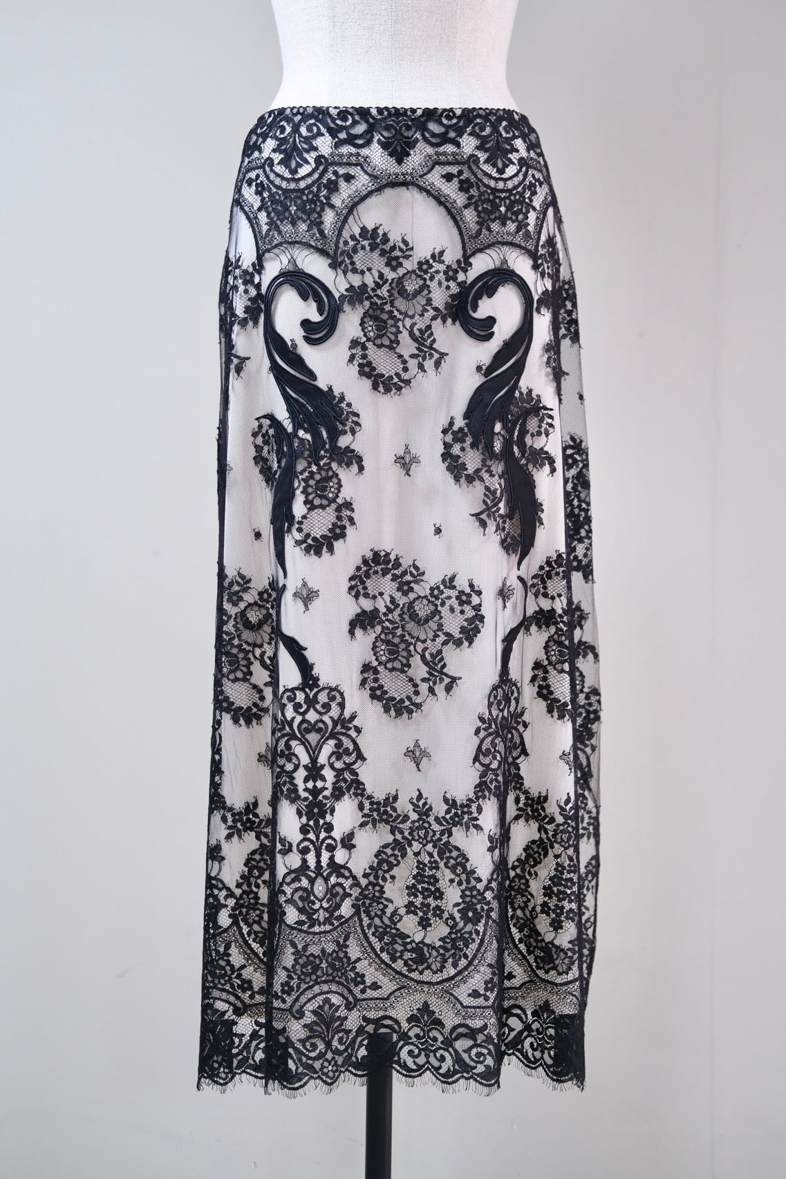 FETICO】EMBROIDERED LACE SKIRT -Black Lace- | loop