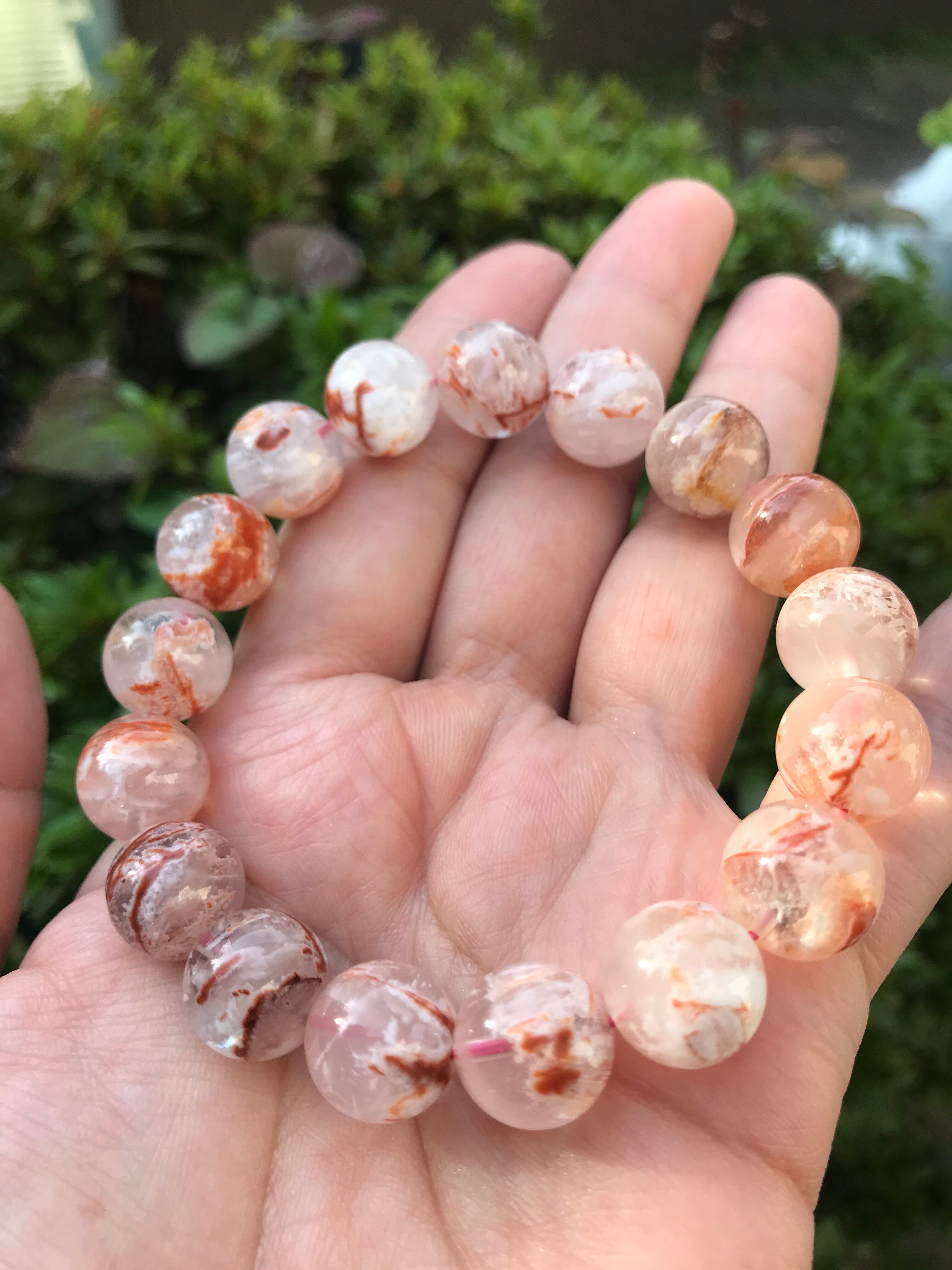 ピンクマニカラン水晶ブレスレット 12.5mm | Mebian
