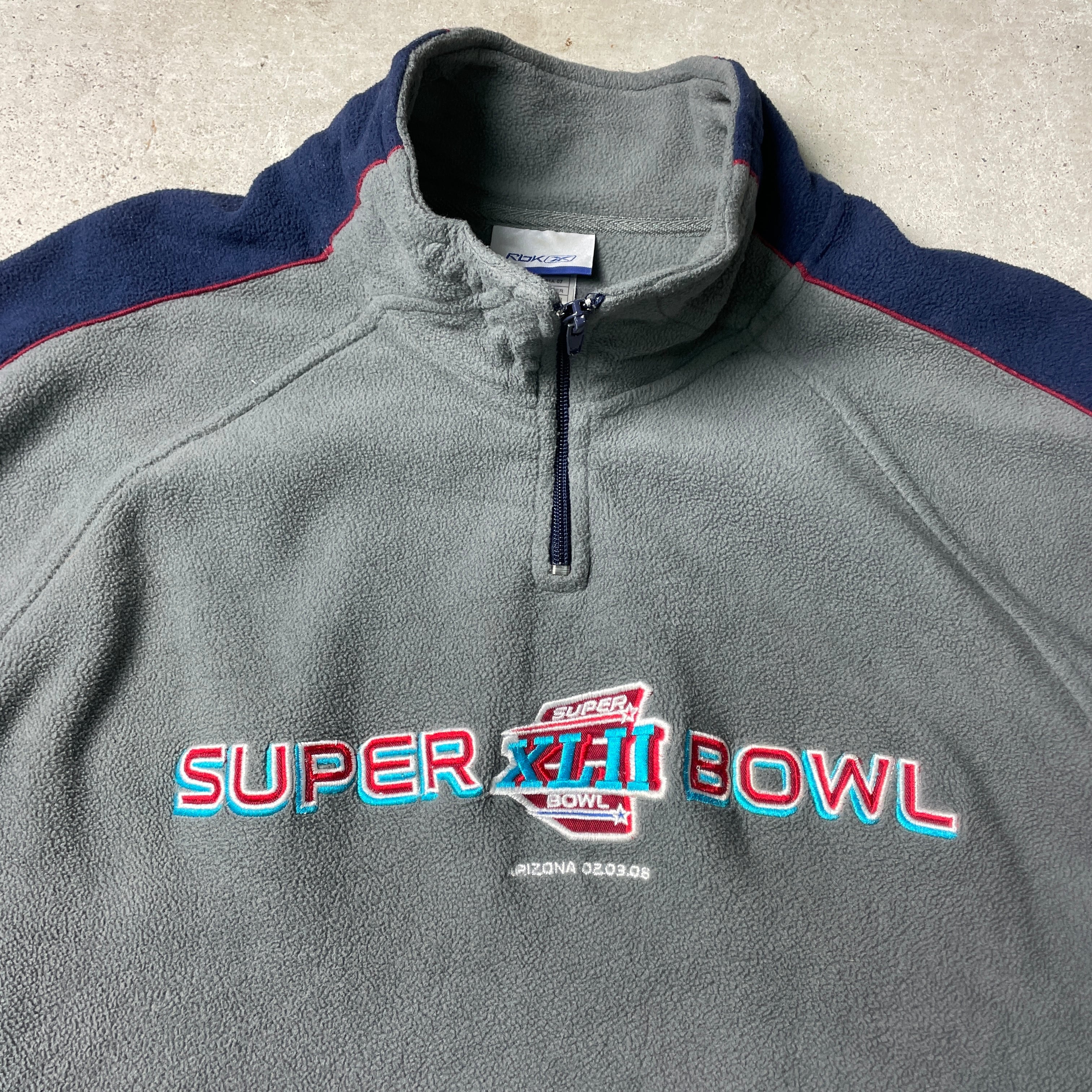00年代 Reebok リーボック NFL SUPER BOWL 2008 フリースプル