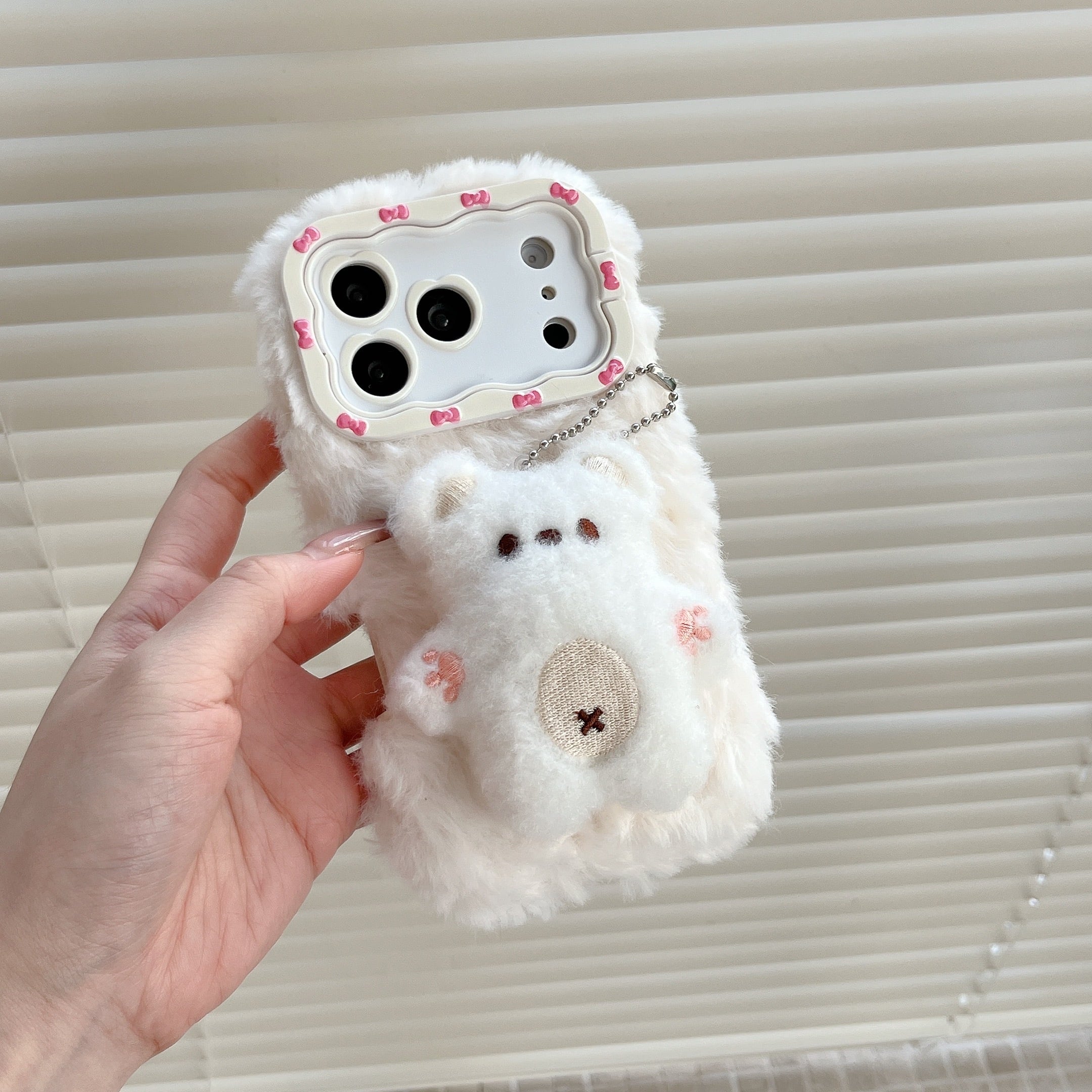 もこもこ くま&犬 iPhone 17 16 15 14 13 ケース かわいい ワンちゃん