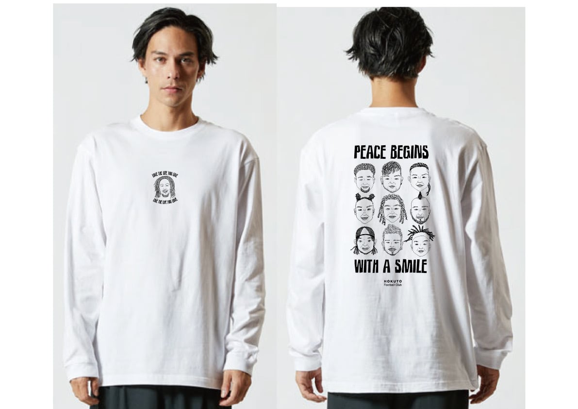 Peace begins with a smile ロングスリーブ Tシャツ (1.6インチリブ