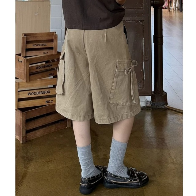 サイドリボンユーティリティカーゴショートパンツ 2col   R02476
