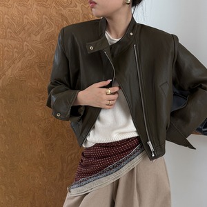 eco lether zip-up jacket 14658