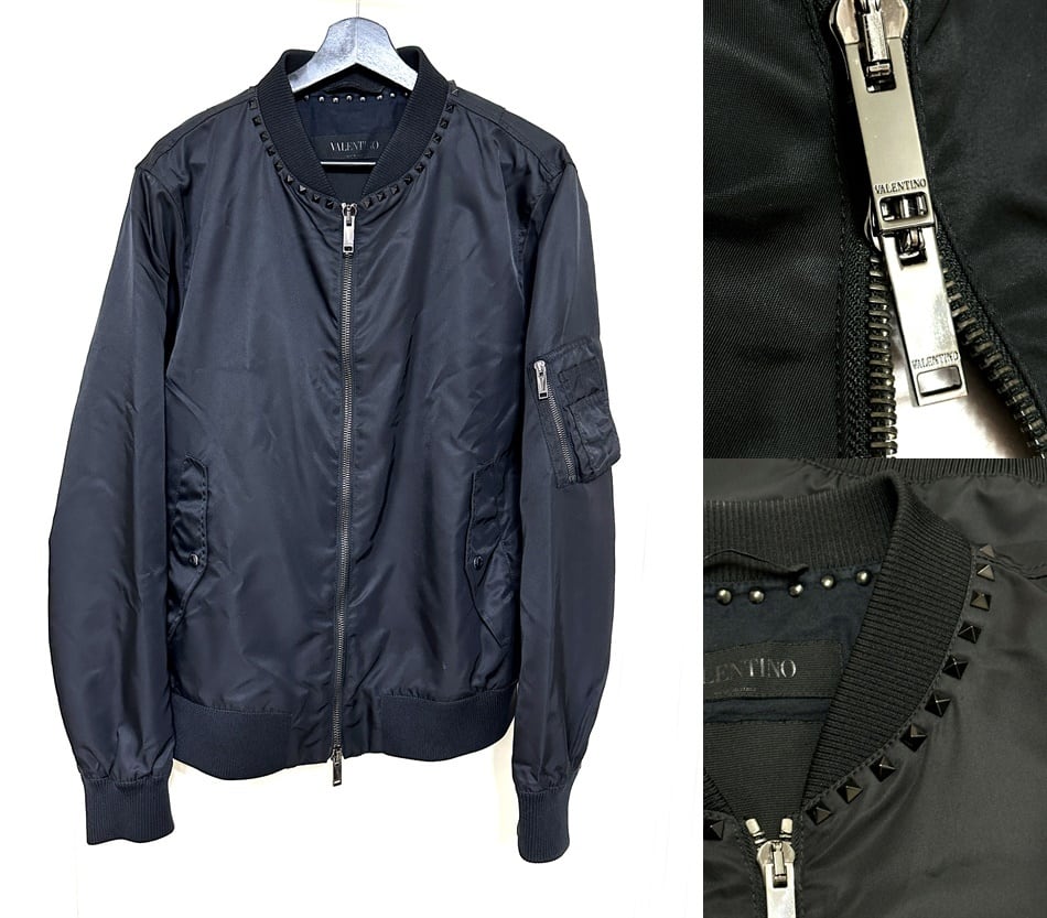 132 VALENTINO（ヴァレンティノ）　ボンバージャケット VALENTINO ヴァレンティノ ブラック アンタイトルド ナイロン ボンバー