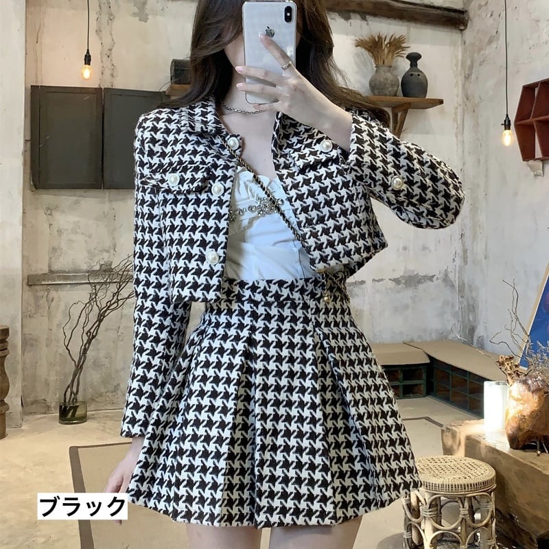 ワンピーススーツ ミニスカート ジャケット ミニ丈 ショート丈 長袖 柄