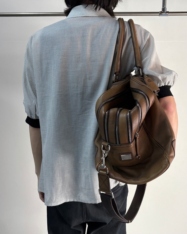 【DOLCE&GABBANA】multi zip leather boston bag