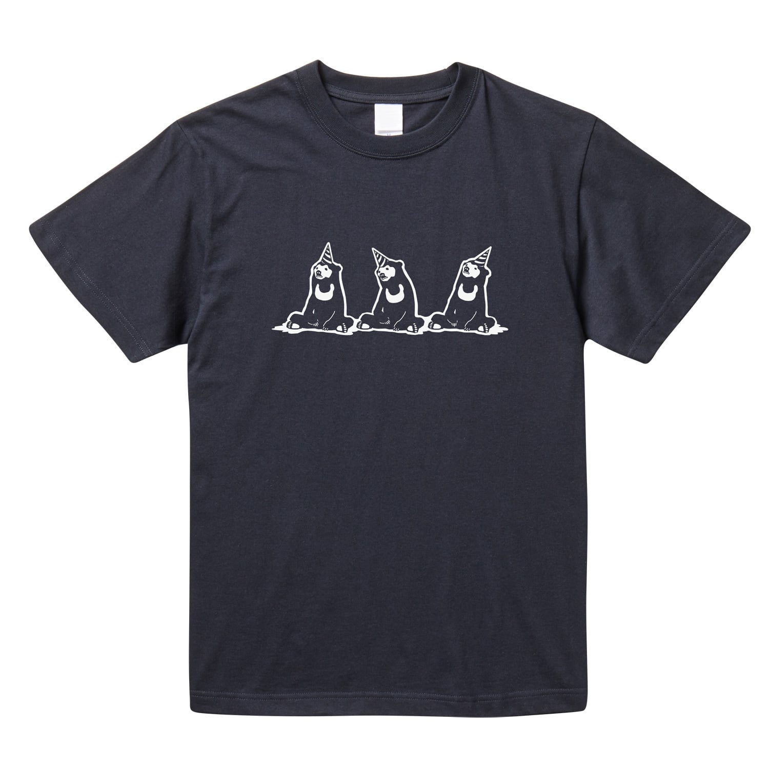 Tシャツ 出待ち マレー熊 半袖 3色 ホワイト ベージュ ネイビー メンズ