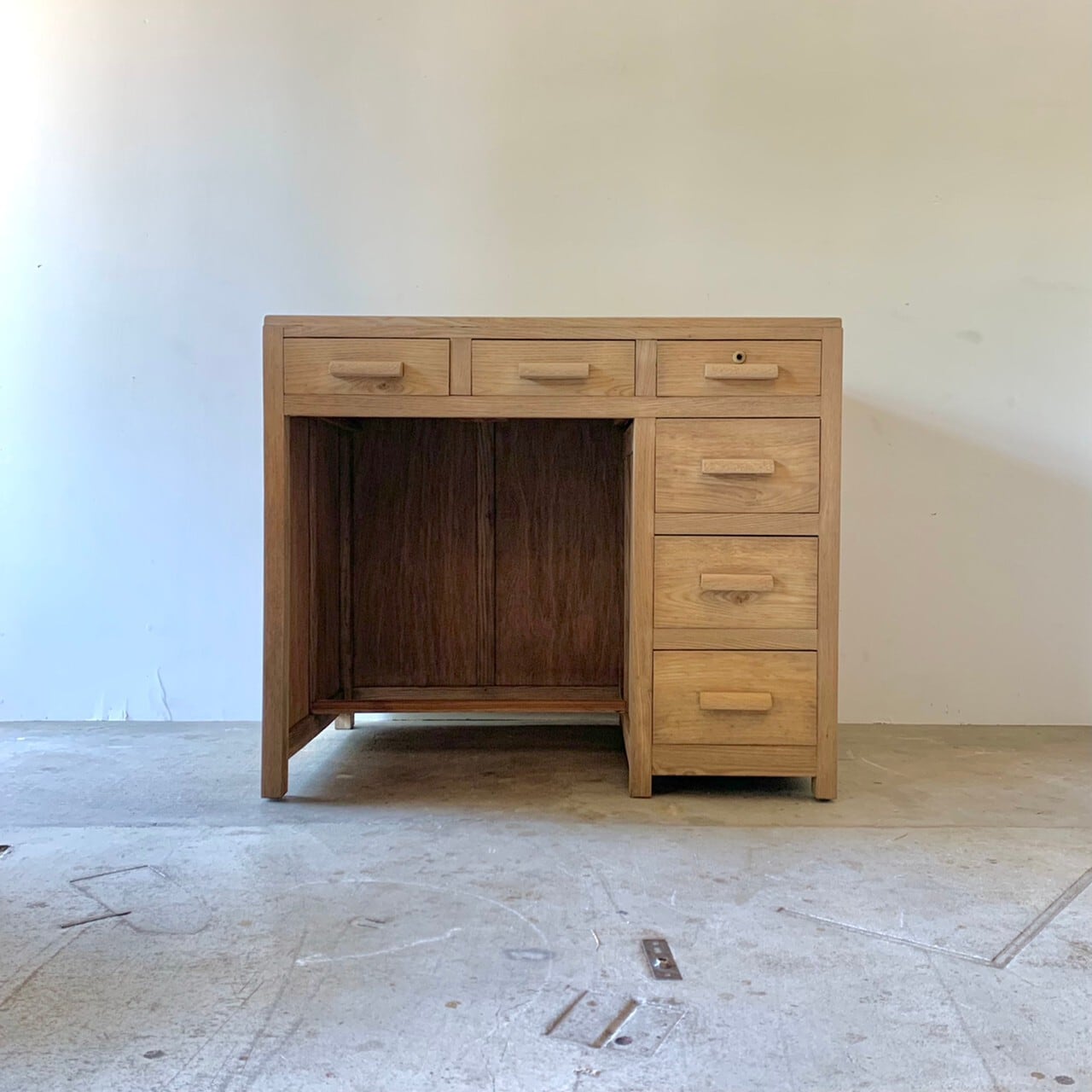 木製デスク　袖机　古家具　0540