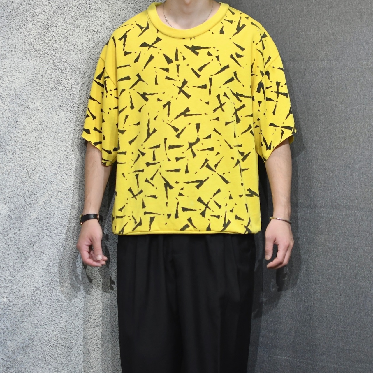 pattern cut off half sleeve sweat