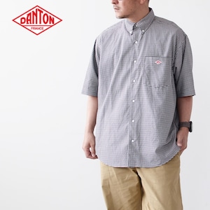 DANTON [ダントン] M's S/S COOLMAX OXFORD B.D SHIRT GINGHAM [DT-B0118CMX] 半袖 クールマックス オックスフォード ボタンダウンシャツ ギンガムチェック・ヴィンテージシャツ・半袖シャツ・メンズ・男性用・紳士・MEN'S [2024SS]