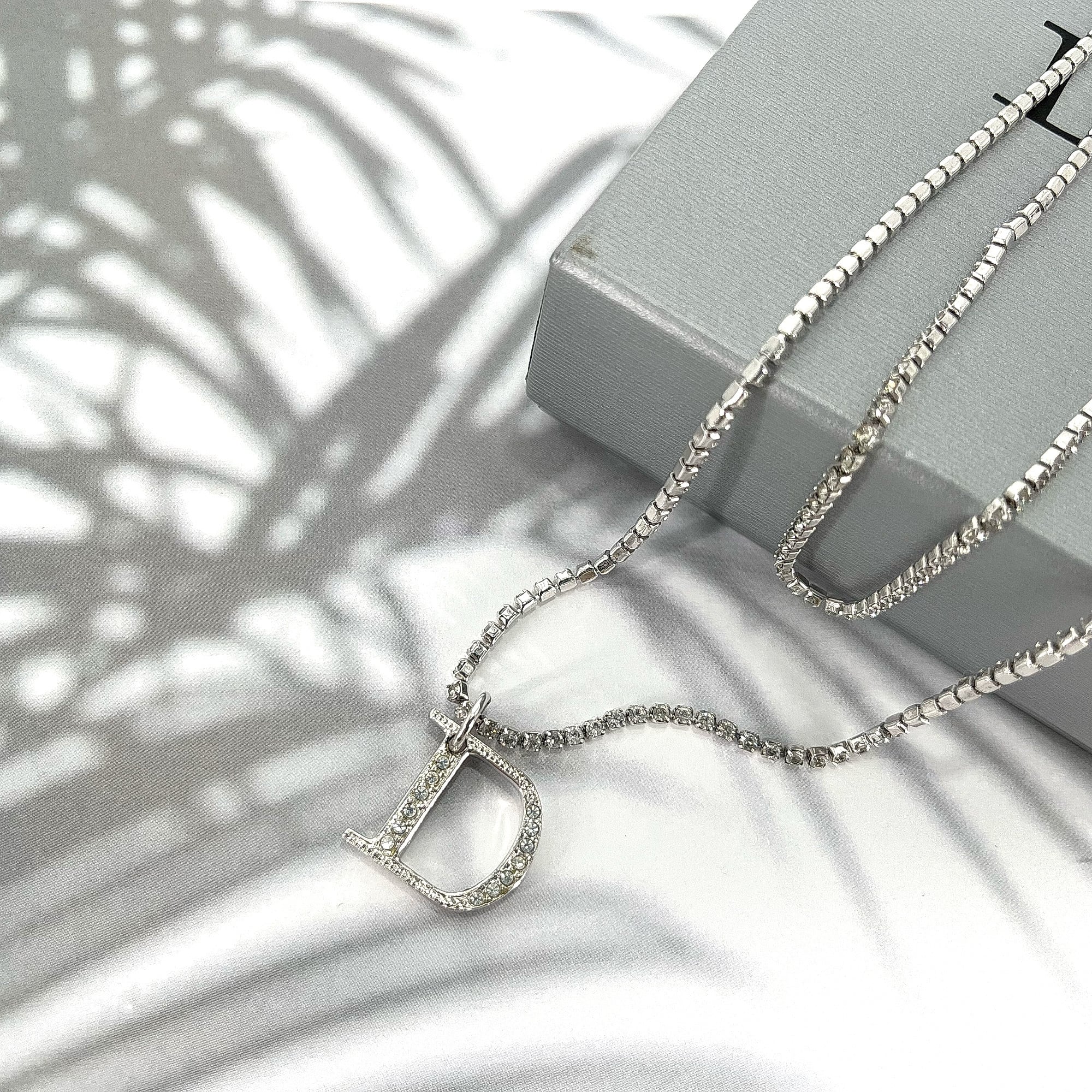 Christian Dior クリスチャンディオール ネックレス 2連 Dモチーフ 総 