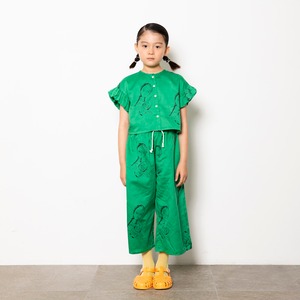 【Sale】Last one M！folk made  face print blouse (green print) M・Lサイズ F21SS-013 ※メール便1点までOK
