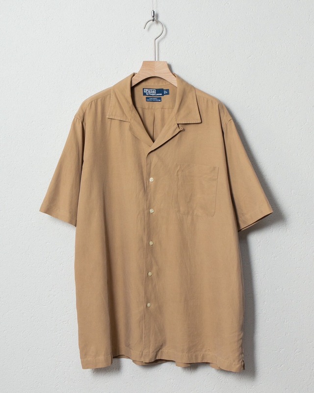 "Polo by Ralph Lauren" silk × cotton short sleeve shirt / MODEL:CALDWELL / COLOR:BEIGE