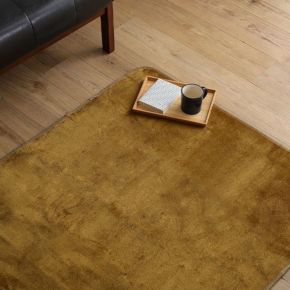 高密度フランネルマイクロファイバーラグマットSSサイズ 100140cm 洗えるラグマット