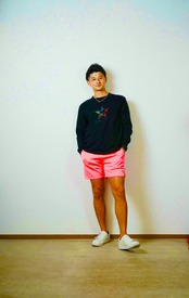 NUMBERX ラインストーン LOGO（ロングT-shirt）"BLACK"