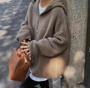 3color / ハーフジップボアブルゾン