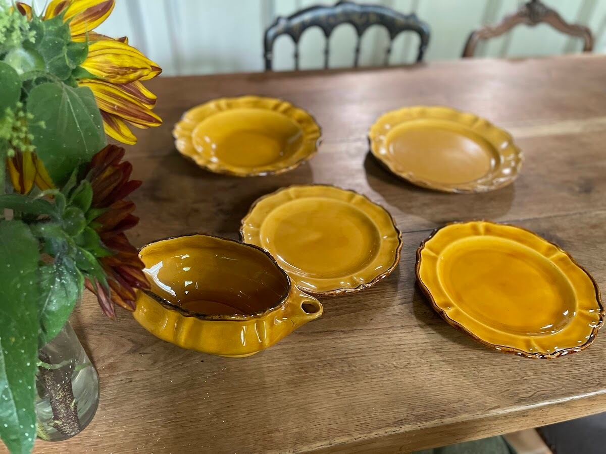 花リム ディナープレート はちみつ色 ADP ファイアンス オート