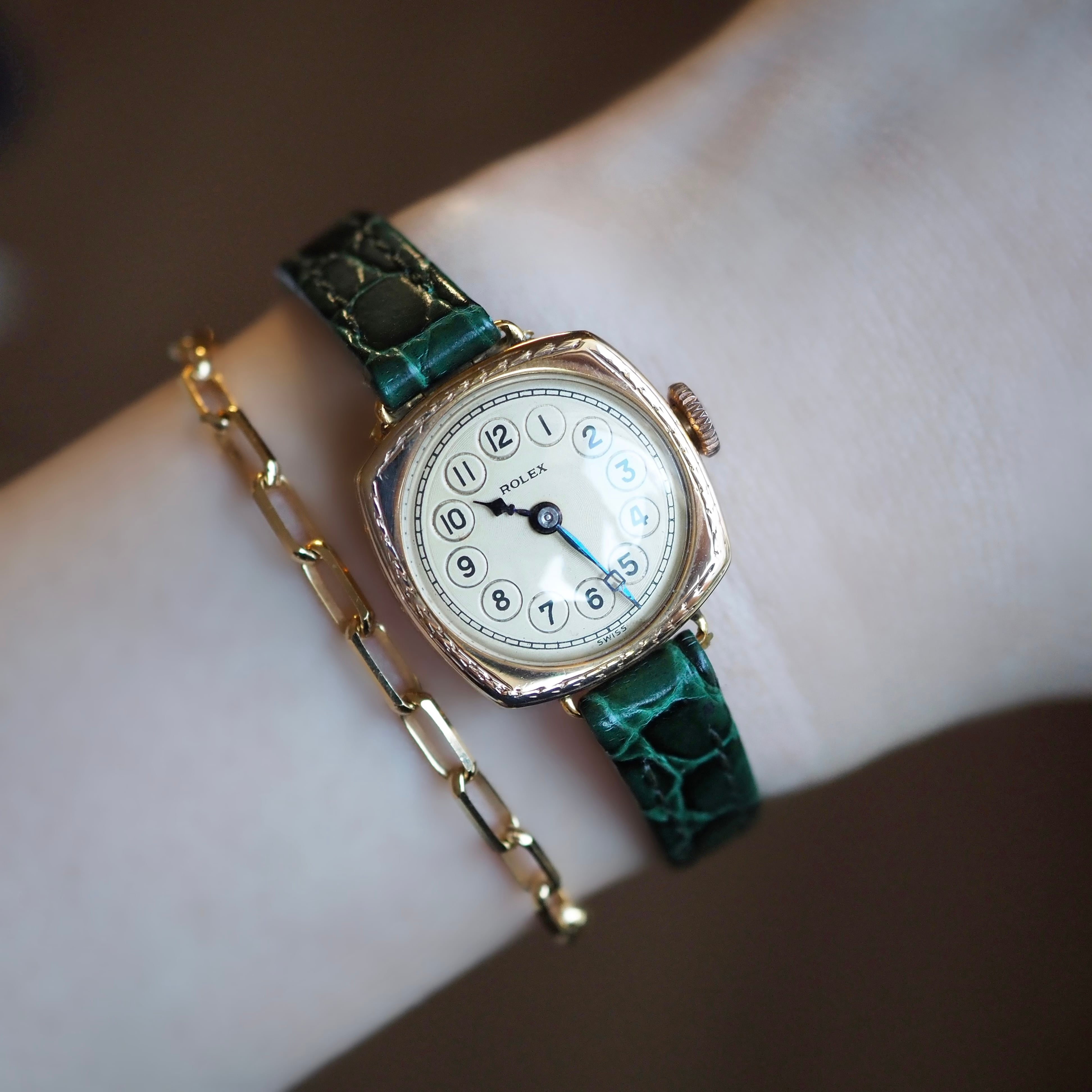 1930～40年代　ROLEX LADYS　文字盤　USED　レア OH済 ROLEX ロレックス テレフォンダイアル 金無垢 1930年代