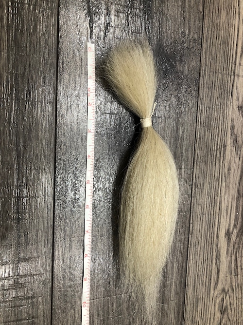 ヤクの毛 白 24cm(約9.5inch),10g