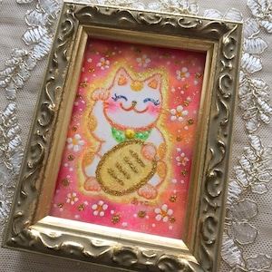 『福を招くよ♡まねきねこ』お守りアート原画