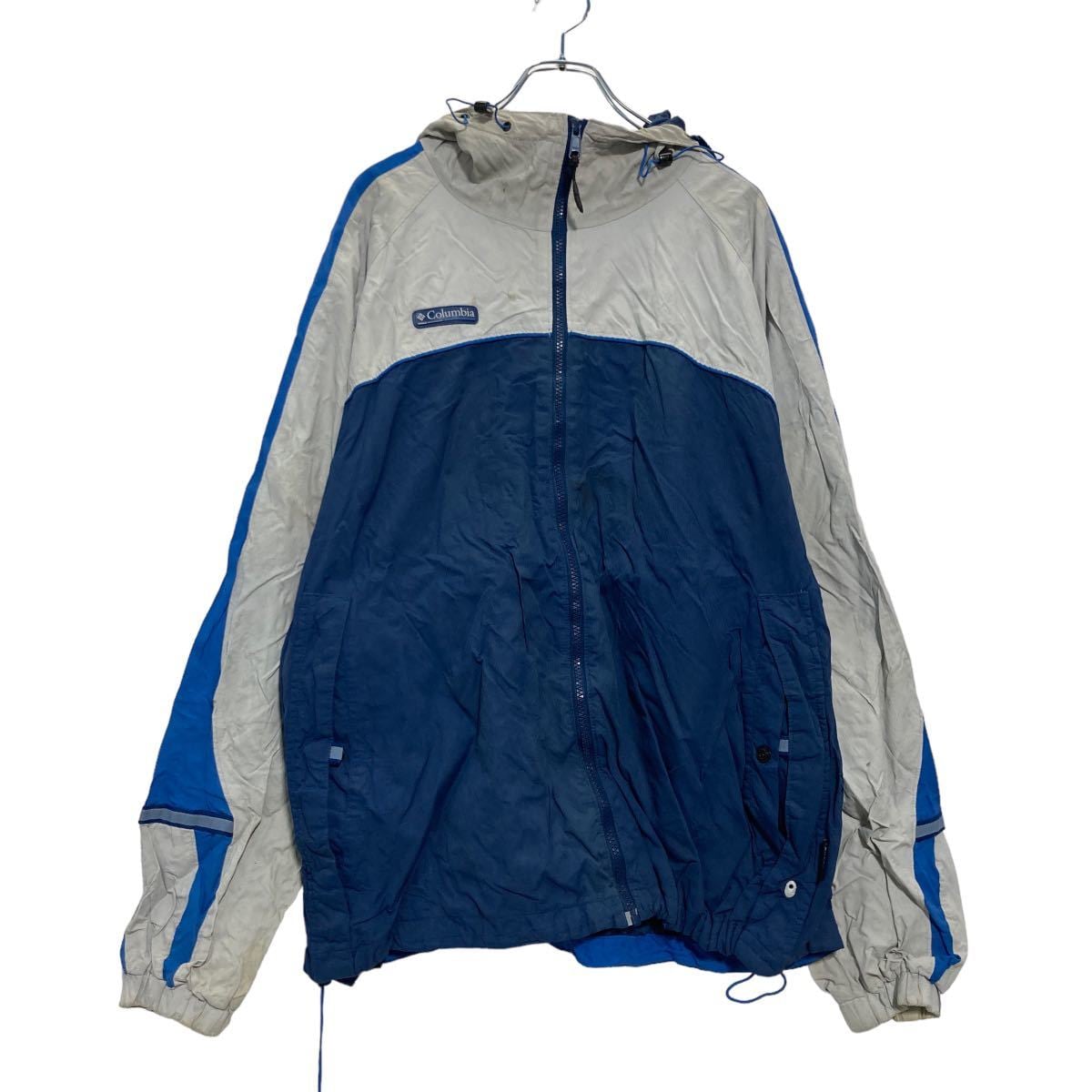 Columbia ジップアップ ナイロンジャケット XL ブルー グレー Columbia ジップアップ ナイロンジャケット XL ブルー グレー