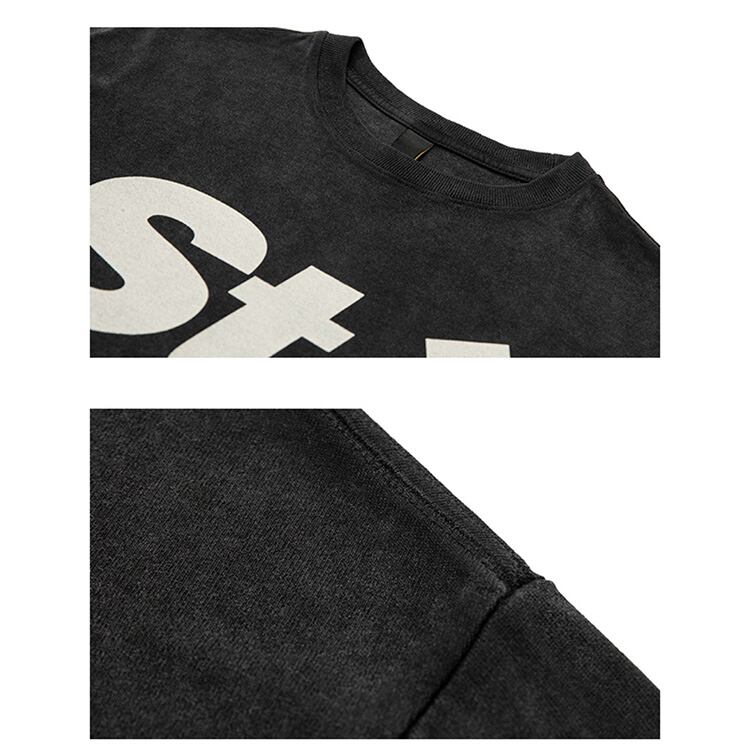 ★THICK PRINTED WASHED HALF SLEEVE T-SHIRT　　　A0470