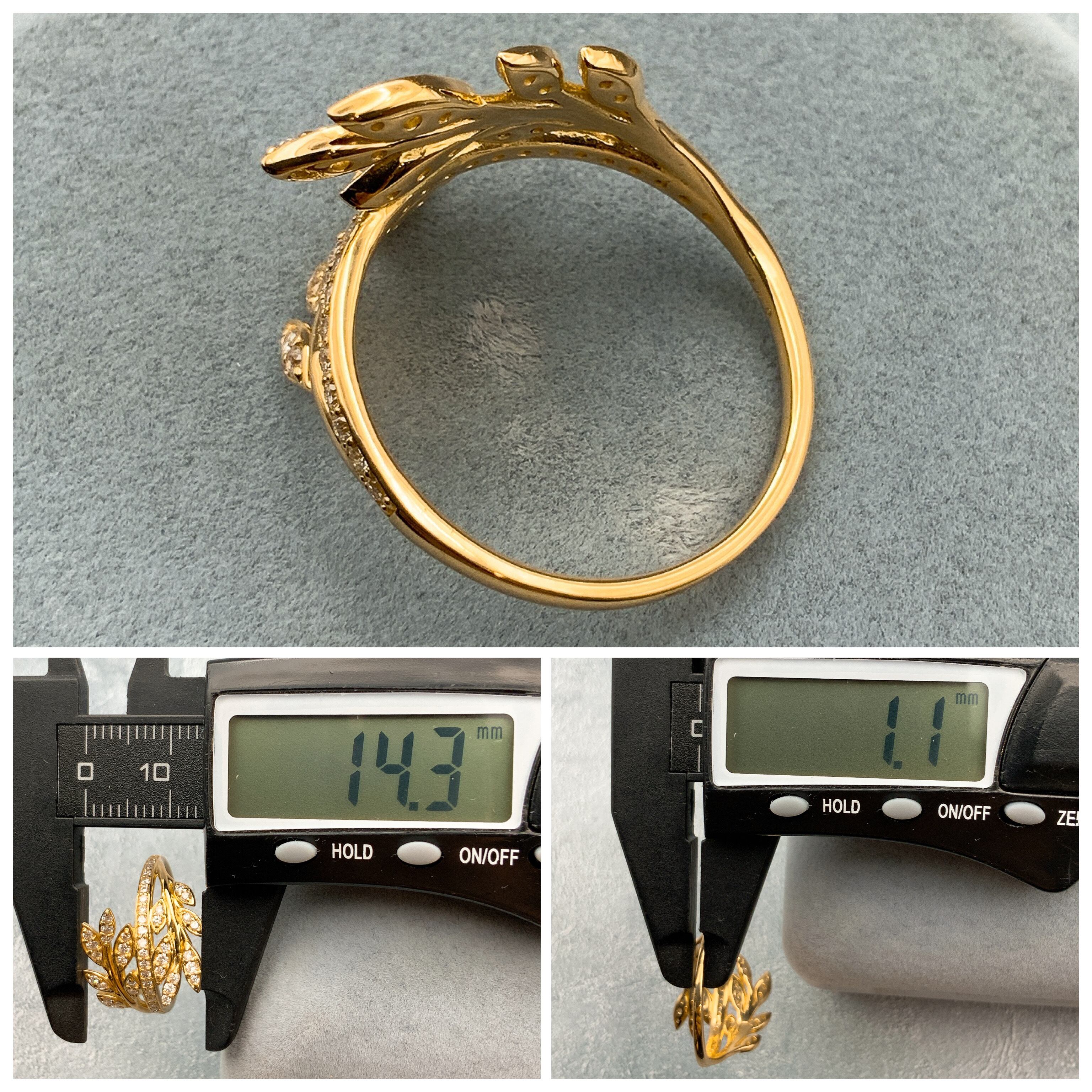 K18 18金 ダイヤモンド リーフ リング / K18 Diamond leaf ring 品番kr-9673