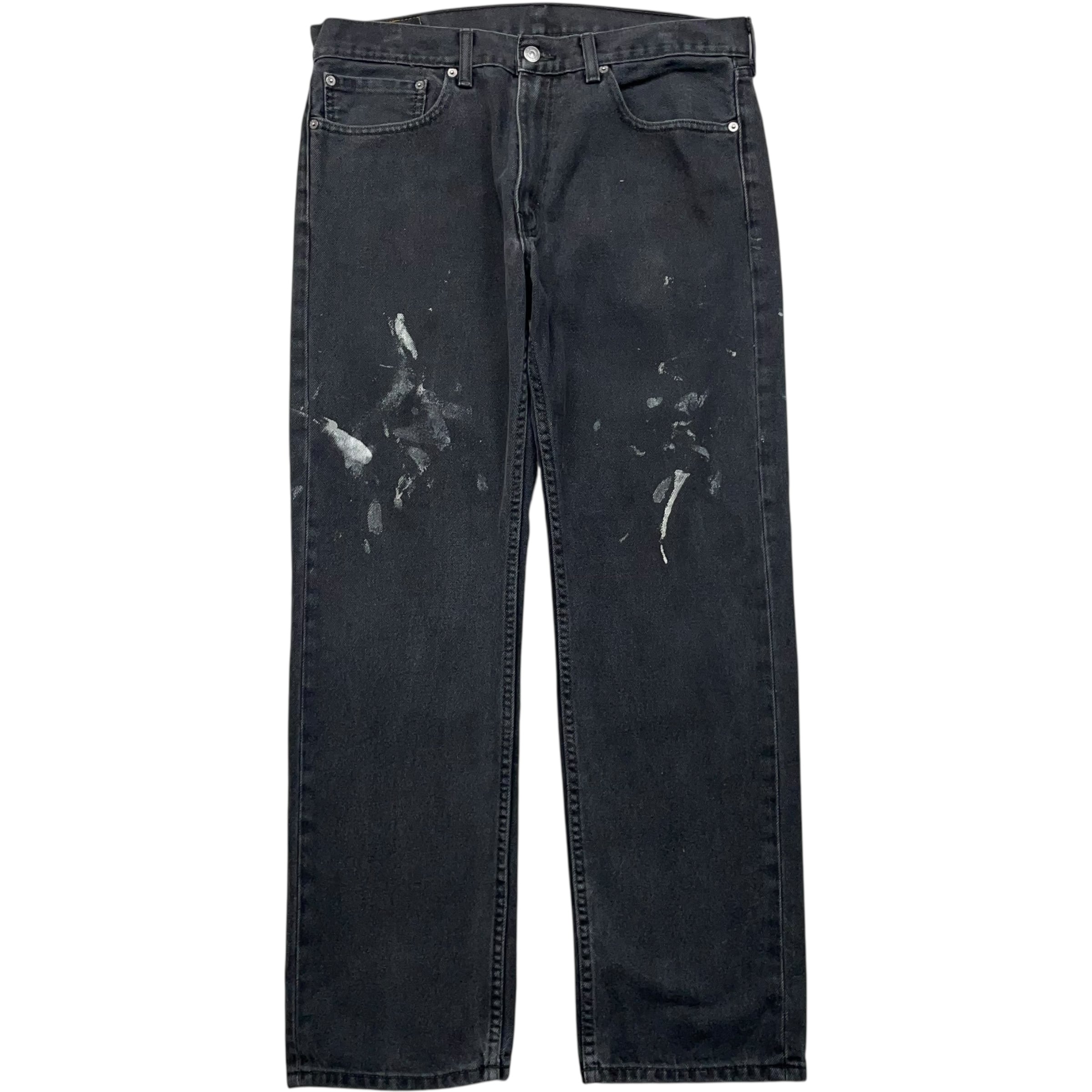 《実寸 W35L28》 Levi's リーバイス 505 ブラックデニム ペンキ no.8663