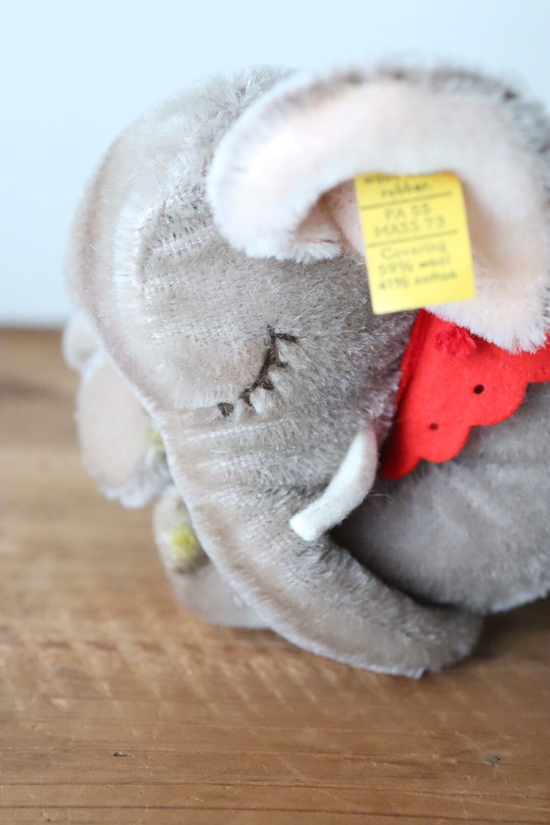 ヴィンテージ シュタイフ お眠りゾウさん 17㎝ Steiff Floppy Ele  ヴィンテージ ぬいぐるみ