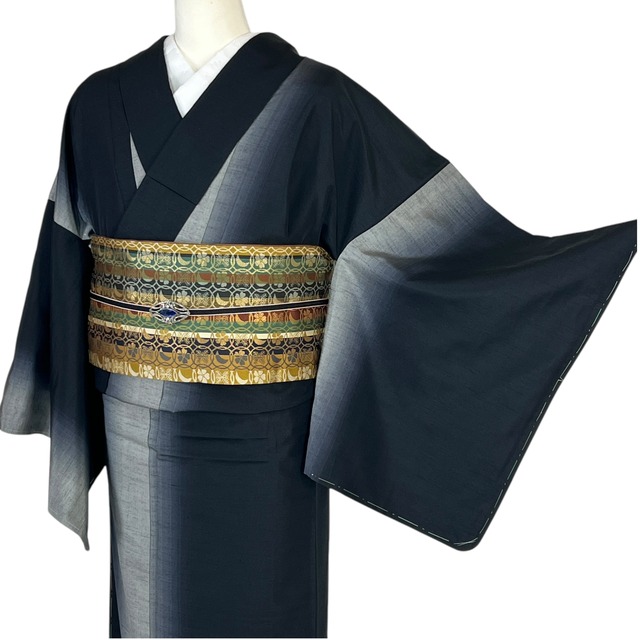 【販売品】洒落着物　紬　証紙付