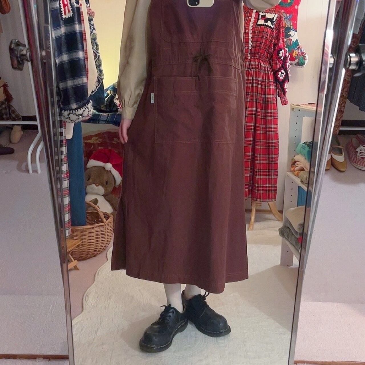 dog wappen brown pocket jumper skirt