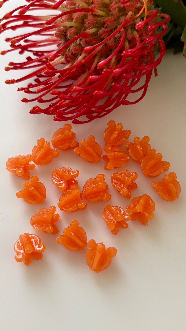 orange crown flower / オレンジクラウンフラワー /  10pc
