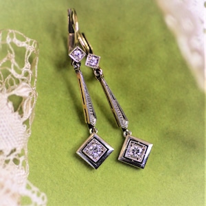 Diamond & Platinum Earring circa 1910～1920　ダイヤモンド　プラチナ　イヤリング