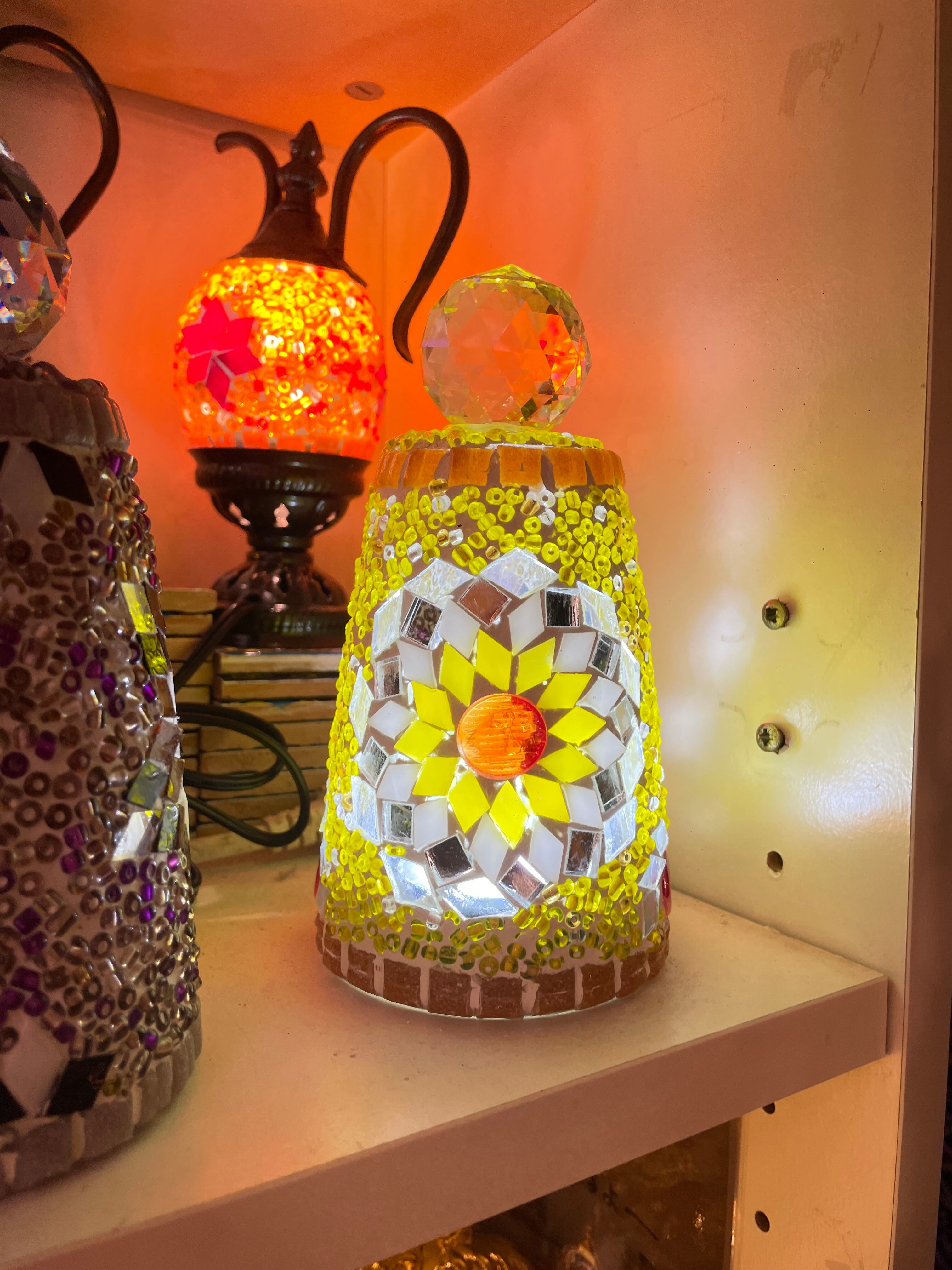 トルコランプ　6連ランプ　モザイクランプ トルコモザイクランプ6連シャンデリア 【シーリング接続】 | zakurotokyo