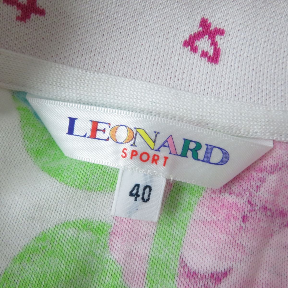 美品 LEONARD レオナールスポーツピンク 長袖 40 タートルネック