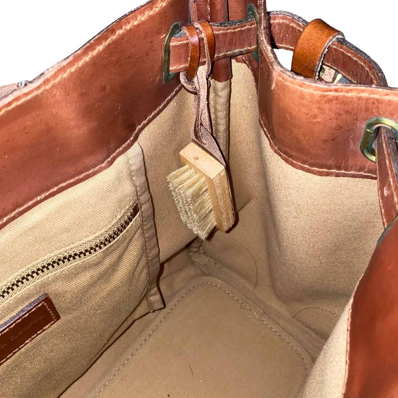 POLO RALPH LAUREN leather × gun club check pvc bag